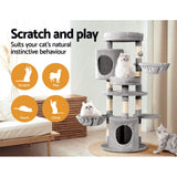 i.Pet Cat Tree 123cm Tower Scratching Post Scratcher Wood Condo House Bed Toys - Top-Down View