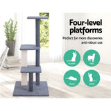 i.Pet Cat Tree 124cm Scratching Post Tower Scratcher Trees Wood Condo Board - Top-Down View