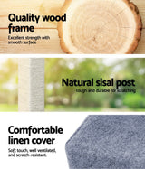 i.Pet Cat Tree 124cm Scratching Post Tower Scratcher Trees Wood Condo Board - 45-Degree Angle