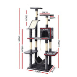 i.Pet Cat Tree 171cm Tower Scratching Post Scratcher Wooden Condo House Bed Toys - Front View