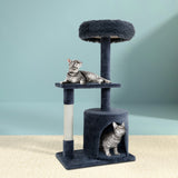 i.Pet Cat Tree 94cm Scratching Post Tower Scratcher Condo House Wood Trees Grey - Close-Up Angle