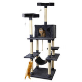 i.Pet Cat Tree 184cm Tower Scratching Post Scratcher Wood Trees Condo Bed House - Low Angle