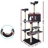 i.Pet Cat Tree 184cm Tower Scratching Post Scratcher Wood Trees Condo Bed House - Front View
