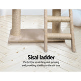 i.Pet Cat Tree 100cm Tower Scratching Post Scratcher Condo House Trees Bed Beige - Rear View