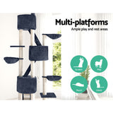 i.Pet Cat Tree 244cm Tower Scratching Post Scratcher Trees Condo House Grey - Side View