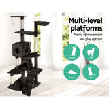 i.Pet Cat Tree 193cm Tower Scratching Post Scratcher Condo House Trees Grey - Side View