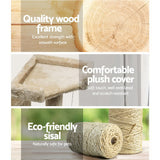 i.Pet Cat Tree 180cm Tower Scratching Post Scratcher Wood Condo House Toys Beige - Top-Down View