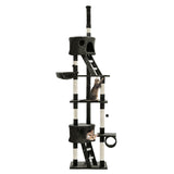 i.Pet Cat Tree 260cm Tower Scratching Post Scratcher Condo House Trees Grey - Low Angle
