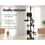 i.Pet Cat Tree 260cm Tower Scratching Post Scratcher Condo House Trees Grey - Top-Down View