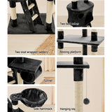 i.Pet Cat Tree 260cm Tower Scratching Post Scratcher Condo House Trees Grey - Rear View