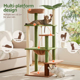 i.Pet Cat Tree Tower 152cm Jungle Multi-Level Scratching Post Leafy Canopy - Top-Down View
