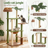 i.Pet Cat Tree Tower 152cm Jungle Multi-Level Scratching Post Leafy Canopy - 45-Degree Angle