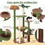 i.Pet Cat Tree Tower 152cm Jungle Multi-Level Scratching Post Leafy Canopy - Rear View