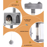 i.Pet Cat Tree Tower Scratching Post Scratcher 161cm Condo House Trees Grey - Top-Down View