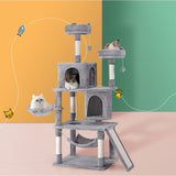 i.Pet Cat Tree Tower Scratching Post Scratcher 161cm Condo House Trees Grey - Close-Up Angle