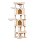 i.Pet Cat Tree Tower 167cm Large Scratching Post Furniture Scratcher House Beige - Front View