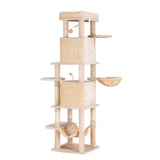 i.Pet Cat Tree Tower 167cm Large Scratching Post Furniture Scratcher House Beige - Side View