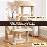 i.Pet Cat Tree Tower 167cm Large Scratching Post Furniture Scratcher House Beige - Close-Up Angle