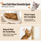 i.Pet Cat Tree Tower 167cm Large Scratching Post Furniture Scratcher House Beige - Low Angle