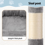 i.Pet Cat Tree 184cm Tower Scratching Post Trees Scratcher Condo House Light Grey - Rear View