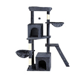i.Pet Cat Tree Tower Scratching Post Scratcher 138cm Trees Condo House Grey - Side View