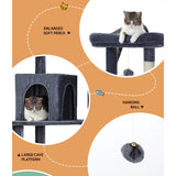 i.Pet Cat Tree Tower Scratching Post Scratcher 138cm Trees Condo House Grey - Top-Down View