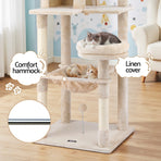 i.Pet Cat Tree 143cm Tower Scratching Post Trees Scratcher Condo House Beige, image 5