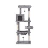 i.Pet Cat Tree Tower Scratching Post Scratcher 143cm Condo House Trees Grey - Side View