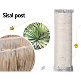 i.Pet Cat Tree Tower Scratching Post Scratcher 143cm Condo House Trees Grey - Rear View