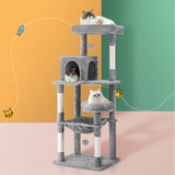 i.Pet Cat Tree Tower Scratching Post Scratcher 143cm Condo House Trees Grey - Close-Up Angle