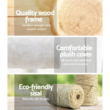 i.Pet Cat Tree 141cm Tower Scratching Post Scratcher Condo Wood House Bed Beige - Top-Down View