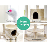 i.Pet Cat Tree 203cm Tower Scratching Post Scratcher Condo Trees House Bed Beige - Close-Up Angle