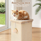 i.Pet Cat Tree 89cm Scratching Post Tower Scratcher Wood Condo Bed House Trees Beige - 45-Degree Angle