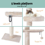 i.Pet Cat Tree 290cm Tower Scratching Cats Post Scratcher Floor to Ceiling Bed - Rear View