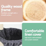 i.Pet Cat Tree 260cm Tower Scratching Post Scratcher Floor to Ceiling Cats Bed Dark Grey - 45-Degree Angle