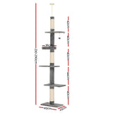 i.Pet Cat Tree 290cm Tower Scratching Post Scratcher Floor to Ceiling Cats Bed - Front View