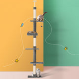i.Pet Cat Tree 290cm Tower Scratching Post Scratcher Floor to Ceiling Cats Bed - Close-Up Angle