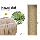 i.Pet Cat Tree 138cm Tower Scratching Post Scratcher Wood Bed Condo House Rattan Ladder - Top-Down View