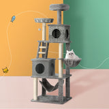 i.Pet Cat Tree 169cm Tower Scratching Post Scratcher Wood Bed Condo House Rattan Ladder - Close-Up Angle