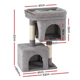 i.Pet Cat Tree 67cm Tower Scratching Post Trees Scratcher Condo House Light Grey