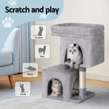 i.Pet Cat Tree 67cm Tower Scratching Post Trees Scratcher Condo House Light Grey