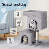 i.Pet Cat Tree 67cm Tower Scratching Post Trees Scratcher Condo House Light Grey - Top-Down View
