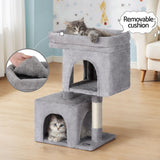 i.Pet Cat Tree 67cm Tower Scratching Post Trees Scratcher Condo House Light Grey - 45-Degree Angle