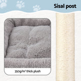 i.Pet Cat Tree 67cm Tower Scratching Post Trees Scratcher Condo House Light Grey - Rear View