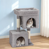 i.Pet Cat Tree 67cm Tower Scratching Post Trees Scratcher Condo House Light Grey - Close-Up Angle