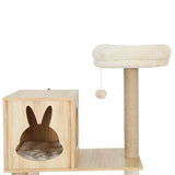 i.Pet Cat Tree 141cm Tower Scratching Post Scratcher Wood Bed Condo Toys House Ladder - Side View