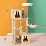 i.Pet Cat Tree 141cm Tower Scratching Post Scratcher Wood Bed Condo Toys House Ladder - Close-Up Angle