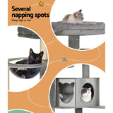 i.Pet Cat Tree 178cm Tower Scratching Post Scratcher Wood Bed Condo House Wooden Ladder - 45-Degree Angle
