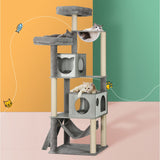 i.Pet Cat Tree 178cm Tower Scratching Post Scratcher Wood Bed Condo House Wooden Ladder - Close-Up Angle