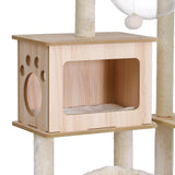 i.Pet Cat Tree Tower Scratching Post Scratcher 142cm Wood Bed Condo House - 45-Degree Angle
